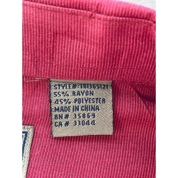 Roper Mens L Burgundy Rayon Blended Long Sleeves Button down Top - Picture 4 of 11